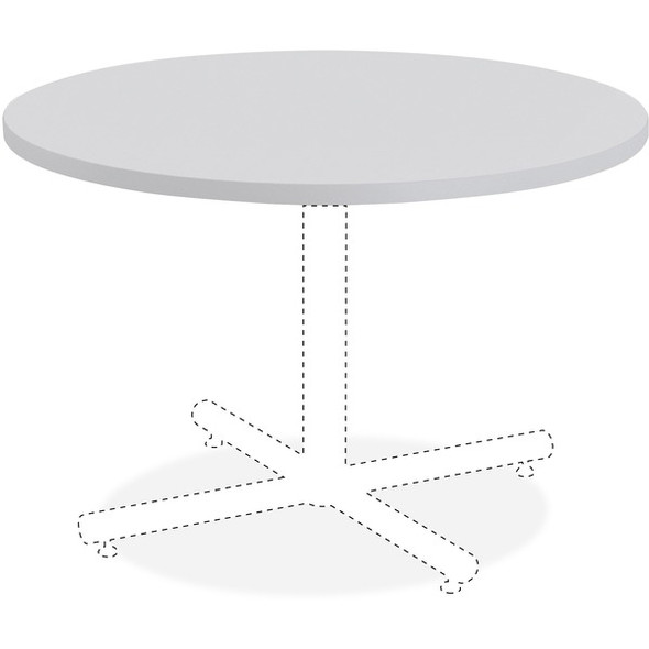 Lorell Round Invent Tabletop - Light Gray - For - Table TopRound Top x 1" Table Top Thickness x 36" Table Top Diameter - Assembly Required - High Pressure Laminate (HPL), Light Gray - Particleboard, Polyvinyl Chloride (PVC) - 1 Each