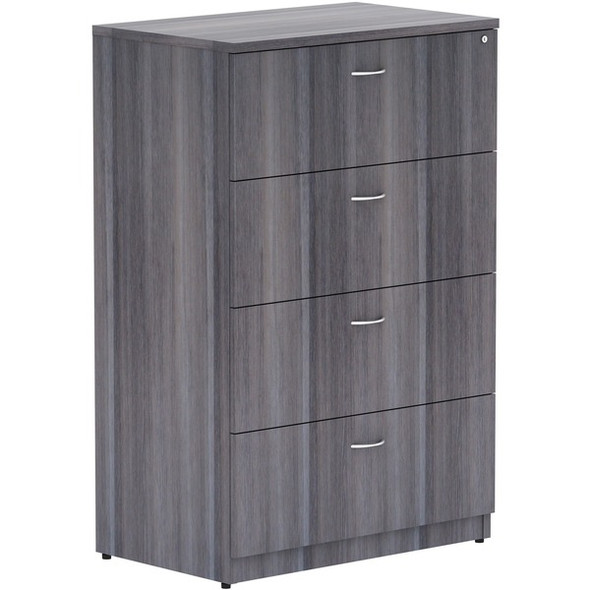 Lorell Weathered Charcoal 4-drawer Lateral File - 35.5" x 22"54.8" Lateral File, 1" Top - 4 x File Drawer(s) - Finish: Weathered Charcoal Laminate