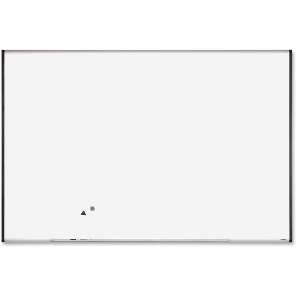 Lorell Signature Series Magnetic Dry-erase Boards - 72" (6 ft) Width x 48" (4 ft) Height - Coated Steel Surface - Silver, Ebony Frame - Magnetic - 1 Each