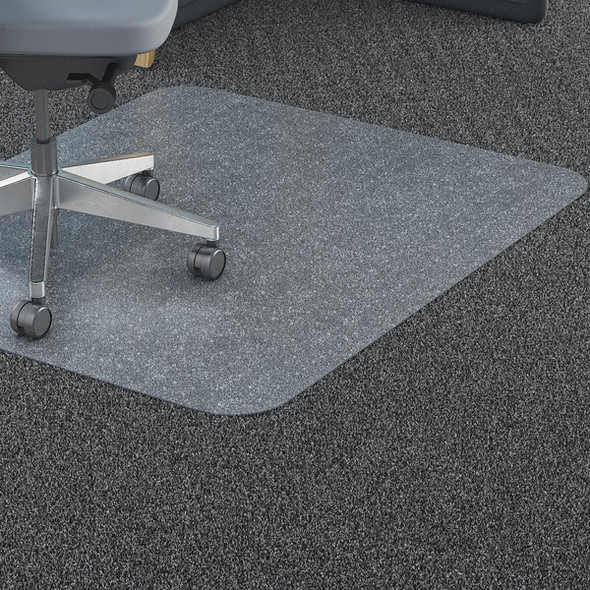 Lorell Polycarbonate Rectangular Studded Chairmats - Carpeted Floor - 45" Width x 53" Depth - Rectangular - Polycarbonate - Clear - 1Each