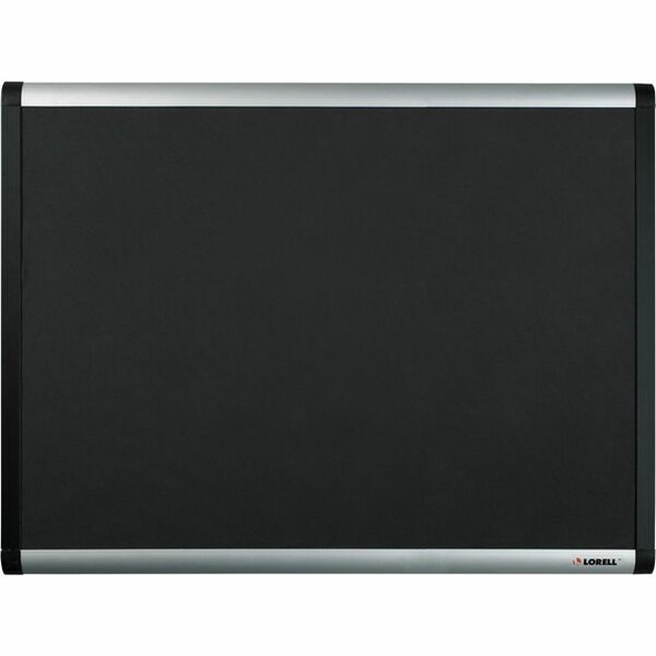 Lorell Black Mesh Fabric Covered Bulletin Boards - 48" Height x 72" Width - Fabric Surface - Black Anodized Aluminum Frame - 1 Each