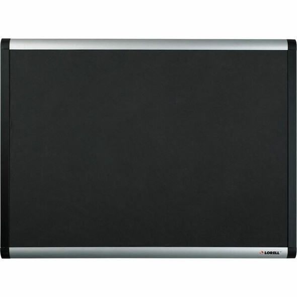 Lorell Black Mesh Fabric Covered Bulletin Boards - 36" Height x 48" Width - Fabric Surface - Black Anodized Aluminum Frame - 1 Each