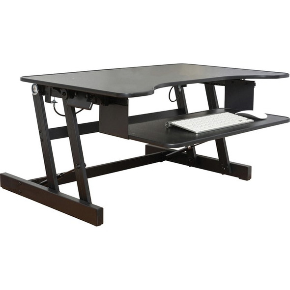 Lorell Adjustable Desk/Monitor Riser - 30 lb Load Capacity - 16" Height x 32" Width x 21.5" Depth - Desktop - Black