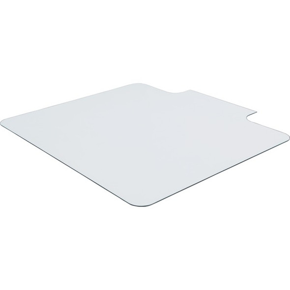 Lorell Glass Chairmat with Lip - Hardwood Floor, Carpet53" Width x 45" Depth - Lip Size 6" Length x 23" Width - Tempered Glass - Clear - 1Each