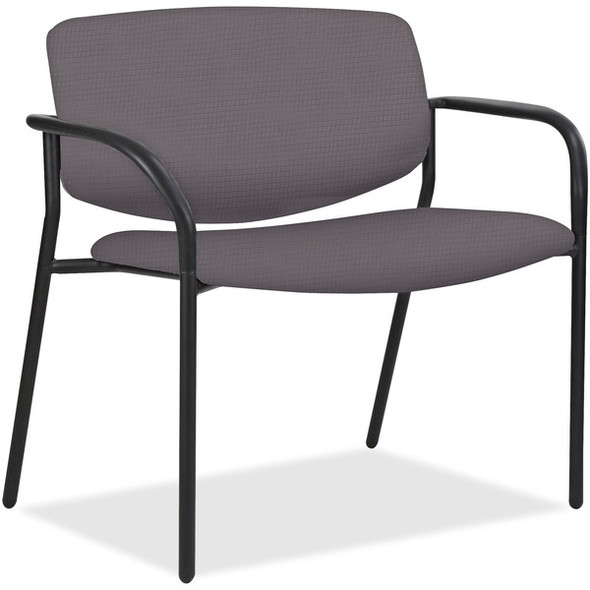 Lorell Bariatric Guest Chairs with Vinyl Seat & Back - Ash Foam, Vinyl Seat - Ash Foam, Vinyl Back - Powder Coated, Black Tubular Steel Frame - Four-legged Base - Armrest - 1 Each