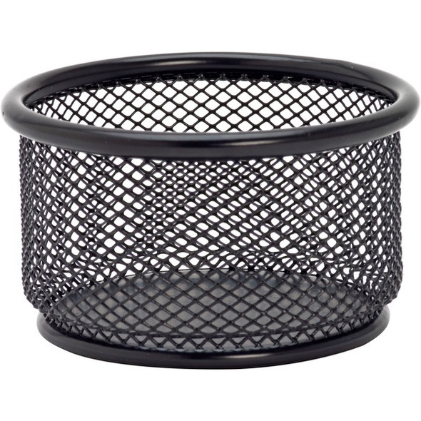 Lorell Black Mesh/Wire Paper Clip Holder - 3.8" x 2.1" x - Steel - 1 Each - Black