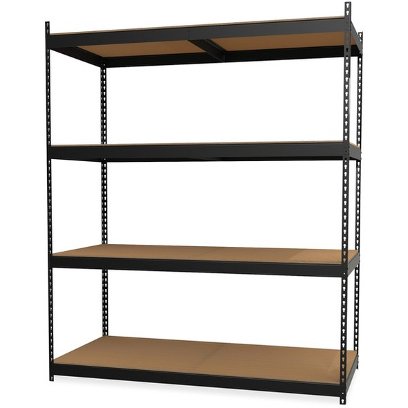 Lorell Archival Shelving - 80 x Box - 4 Compartment(s) - 84" Height x 69" Width x 33" Depth - 28% Recycled - Black - Steel, Particleboard - 1 Each