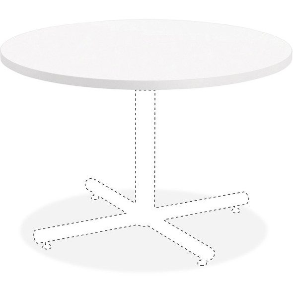Lorell Hospitality White Laminate Round Tabletop - For - Table TopHigh Pressure Laminate (HPL) Round, White Top x 42" Table Top Diameter - Assembly Required - Thermofused Laminate (TFL), Particleboard Top Material - 1 Each