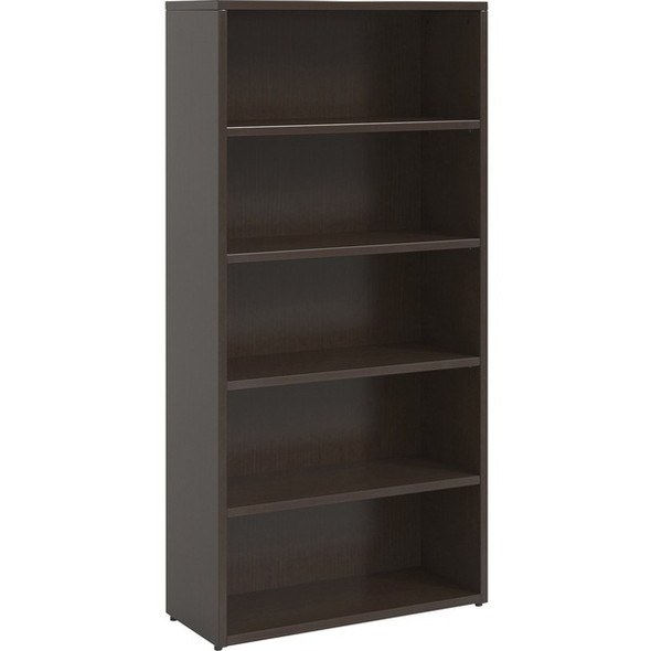 Lorell Prominence Espresso Laminate Bookcase - 34" x 12"69" , 1" Top - 0 Door(s) - 5 Shelve(s) - Band Edge - Material: Particleboard - Finish: Laminate