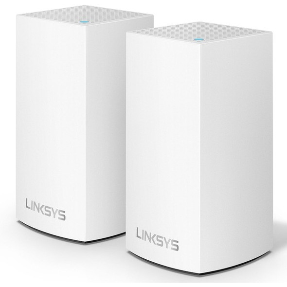 Linksys Velop Intelligent Mesh WiFi System- 2-Pack White (AC1300) - 2.40 GHz ISM Band - 5 GHz UNII Band - 3 x Antenna(3 x Internal) - 162.50 MB/s Wireless Speed - 2 x Broadband Port - Gigabit Ethernet - Desktop