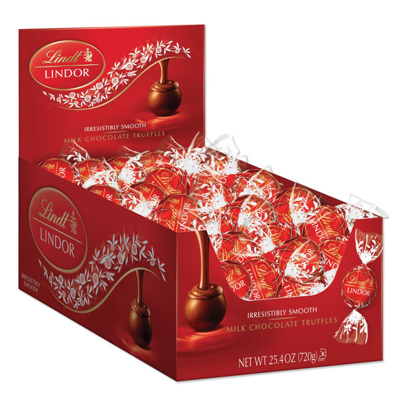 Lindor Milk Chocolate Truffles, 25.4 oz Box, 60/Box