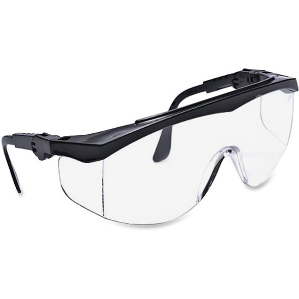 MCR Safety Tomahawk Adjustable Safety Glasses - Ultraviolet Protection - Clear - Black Frame - Adjustable - 1 / Each