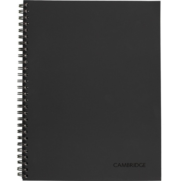 Mead Limited Meeting Notebook - 80 Pages - Wire Bound - Both Side Ruling Surface - Ruled - 7 1/4" x 9 1/2" - Black Cover - Perforated, Dual Sided - Recycled - 1 Each