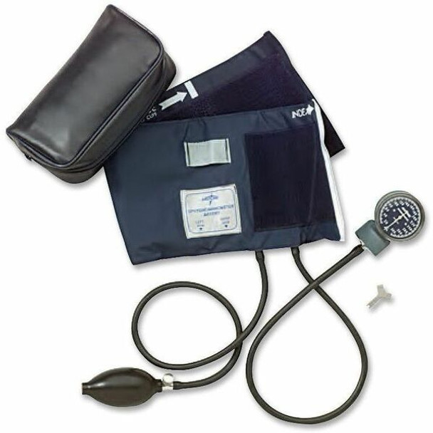 Medline Handheld Aneroid Sphygmomanometer - For Blood Pressure - Latex-free - Blue - Adult - Polyvinyl Chloride (PVC)