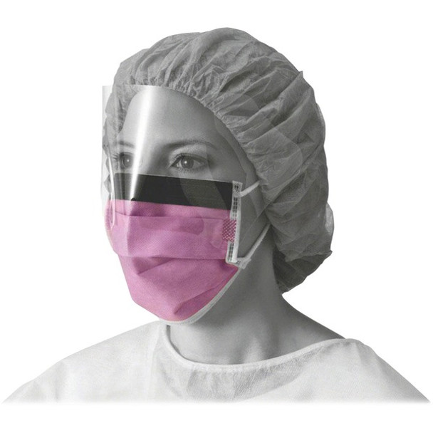 Medline Fluid-resistant Face Mask - Cellulose - Purple - Fluid Resistant, Earloop Style Mask, Fog Resistant, Latex-free - 25 / Box