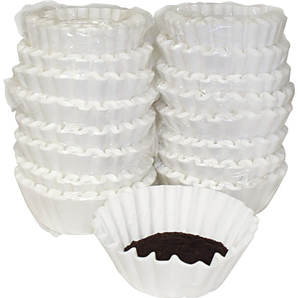 Melitta Basket-style Coffeemaker Coffee Filters - Heavyweight, Tear Resistant, Disposable - 800 / Carton - White