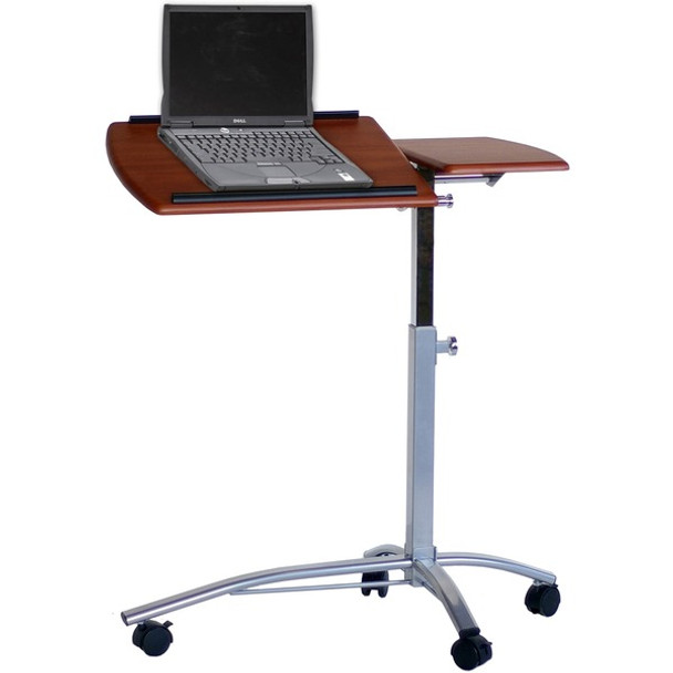Mayline Laptop Table - For - Table TopRectangle Top - Adjustable Height - 27" to 38" Adjustment - Assembly Required - Medium Cherry - Steel - 1 Each