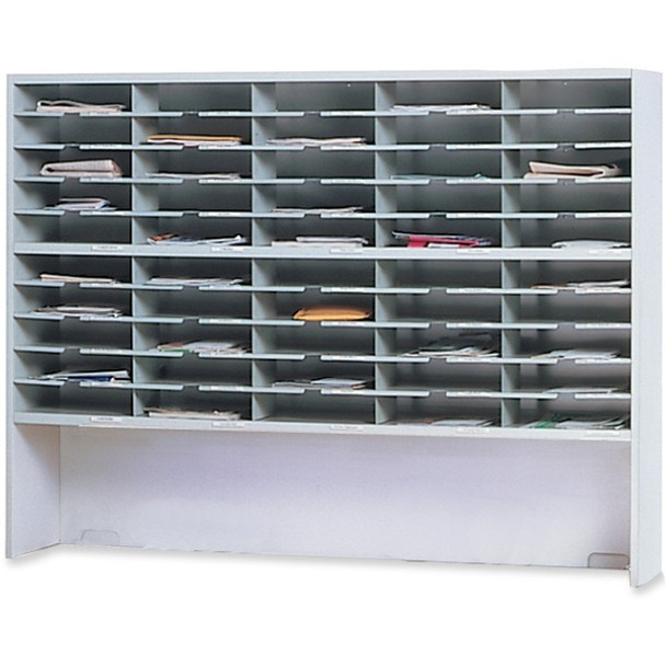 Mayline Mailflow-T-Go Mailroom System - 50 Compartment(s) - 2 Tier(s) - Compartment Size 2.63" x 11.63" x 13.25" - 46.3" Height x 60" Width x 13.3" DepthDesktop - 30% Recycled - Pebble Gray - Steel - 1 Each