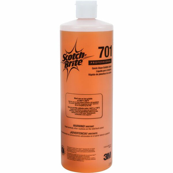 Scotch-Brite Quick Clean Griddle Liquid 701 - 32 fl oz (1 quart)Bottle - 1 Bottle - Orange