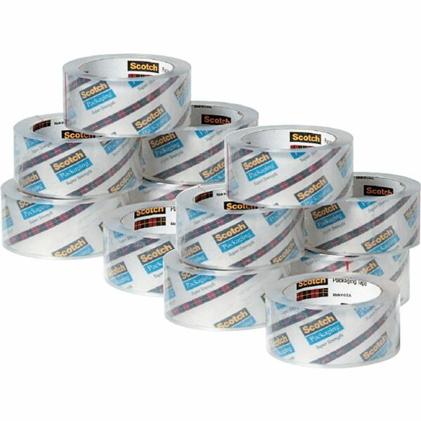 Scotch Commercial-Grade Shipping/Packaging Tape - 54.60 yd Length x 1.88" Width - 3.1 mil Thickness - 3" Core - Synthetic Rubber Resin - For Sealing, Splicing - 48 / Carton - Clear