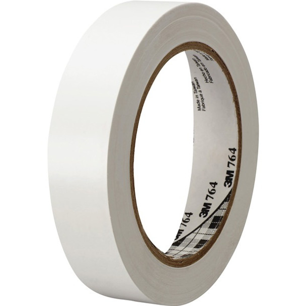 3M General-Purpose Vinyl Tape 764 - 36 yd Length x 1" Width - 5 mil Thickness - Rubber - 4 mil - Polyvinyl Chloride (PVC) Backing - 1 / Roll - White