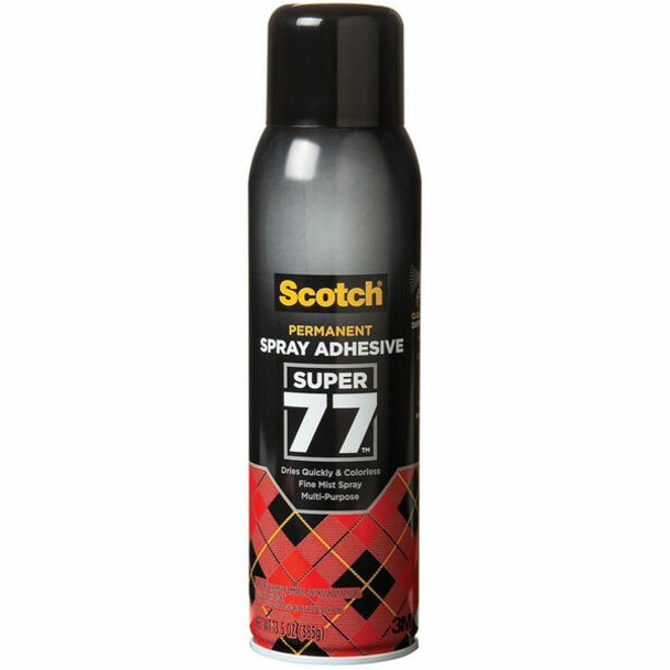 Scotch Super 77 Multipurpose Spray Adhesive - 13.57 oz - 1 Each - Black