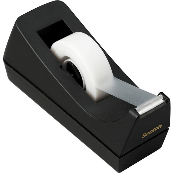 Scotch C38 Desk Tape Dispenser - Holds Total 1 Tape(s) - 1" Core - Plastic - Black - 1 Each