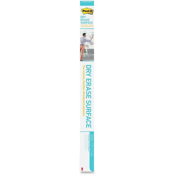 Post-it&reg; Self-Stick Dry-Erase Film Surface - 48" (4 ft) Width x 72" (6 ft) Length - White - Rectangle - Flexible, Stain Resistant, Self-stick - 1 / Pack