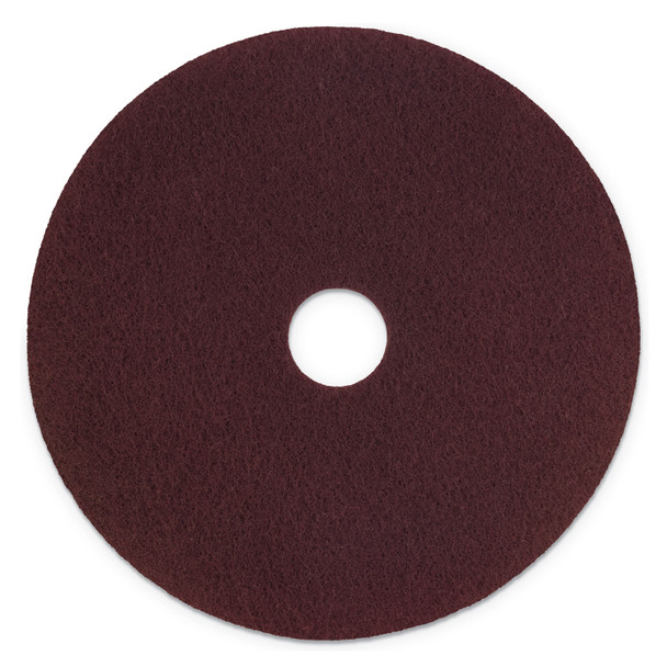 Surface Preparation Pad Plus, 17" Diameter, Maroon, 5/Carton