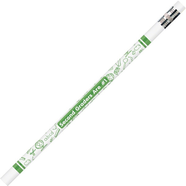 Moon Products Second Graders Are No.1 Pencil - #2 Lead - White Wood Barrel - 1 Dozen