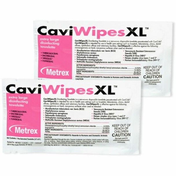 Metrex CaviWipes - 12" Length x 10" Width - 6 / Carton - White