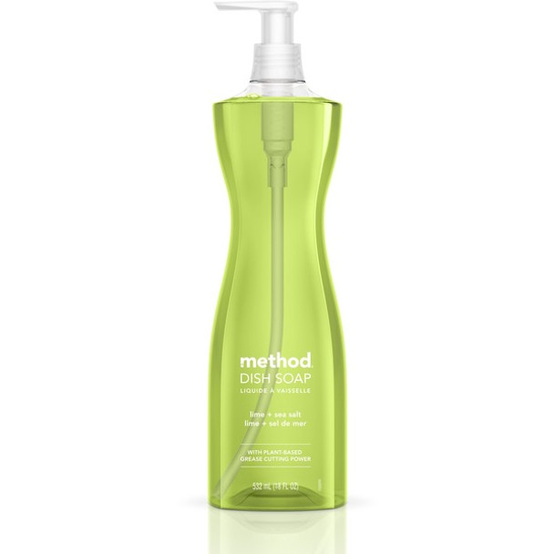 Method Dish Soap - 18 fl oz (0.6 quart) - Lime + Seasalt Scent - 1 Each - Light Willow Green