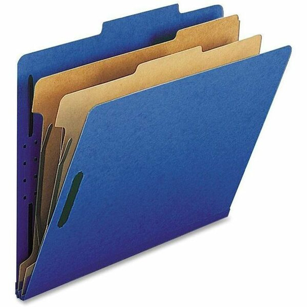 Nature Saver Letter Recycled Classification Folder - 8 1/2" x 11" - 2" Fastener Capacity for Folder - 2 Divider(s) - Dark Blue - 100% Recycled - 10 / Box