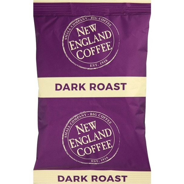 New England Coffee&reg; Portion Pack French Roast Coffee - Dark - 2.5 oz Per Pack - 24 / Carton