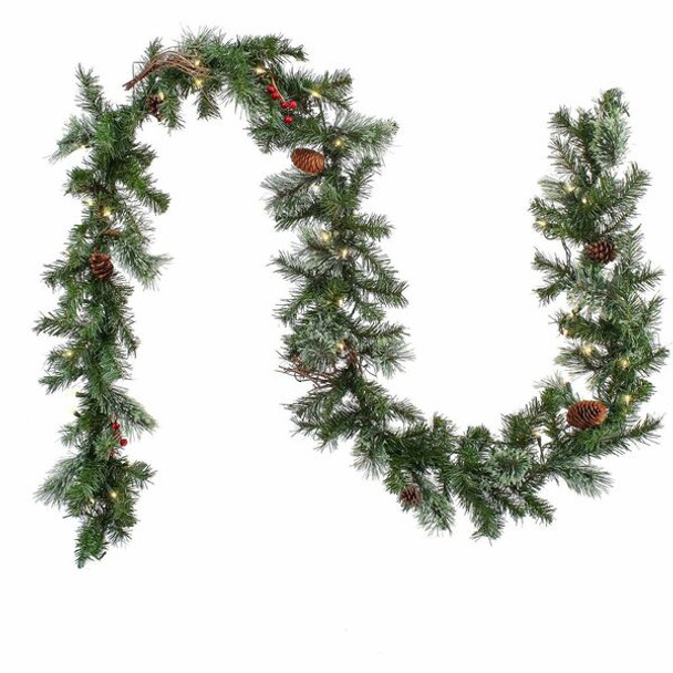 National Tree Decorative Garland - Red, Clear - Christmas Theme