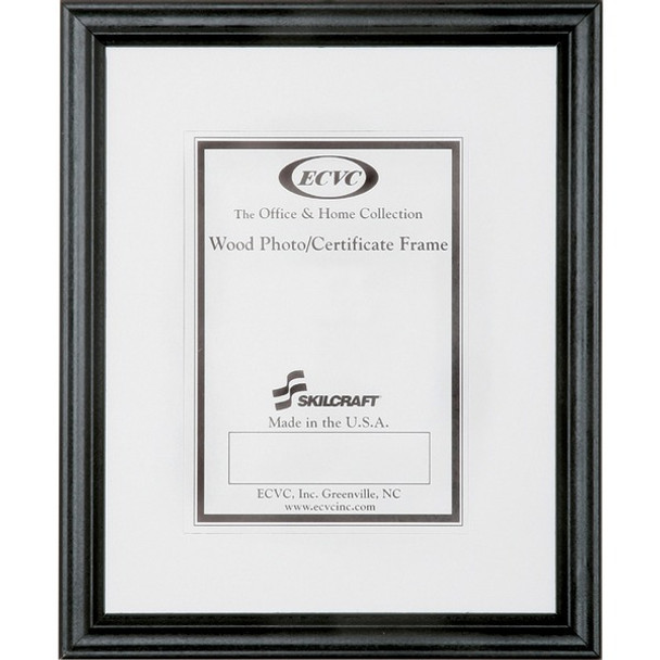 AbilityOne  SKILCRAFT Style A Wood Frame - 8" x 10" Frame Size - Vertical, Horizontal - 12 / Box - Black