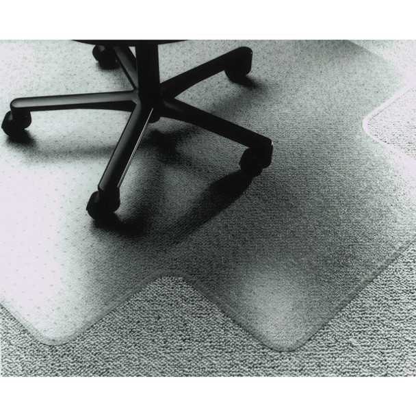 AbilityOne  SKILCRAFT Vinyl Chairmat - Carpeted Floor - 60" Length x 60" Width x 0.14" Thickness - Polyvinyl Chloride (PVC) - Clear - 1Each