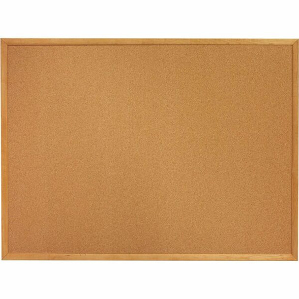 AbilityOne  SKILCRAFT Bulletin Board - 24" x 36" - Cork Surface - Oak Frame