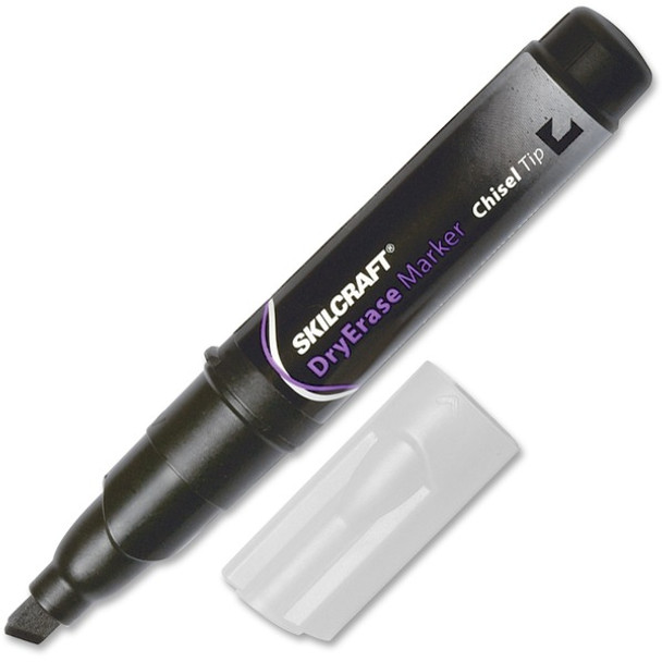 AbilityOne  SKILCRAFT Dry Erase Marker - Chisel Marker Point Style - Black - 1 Dozen