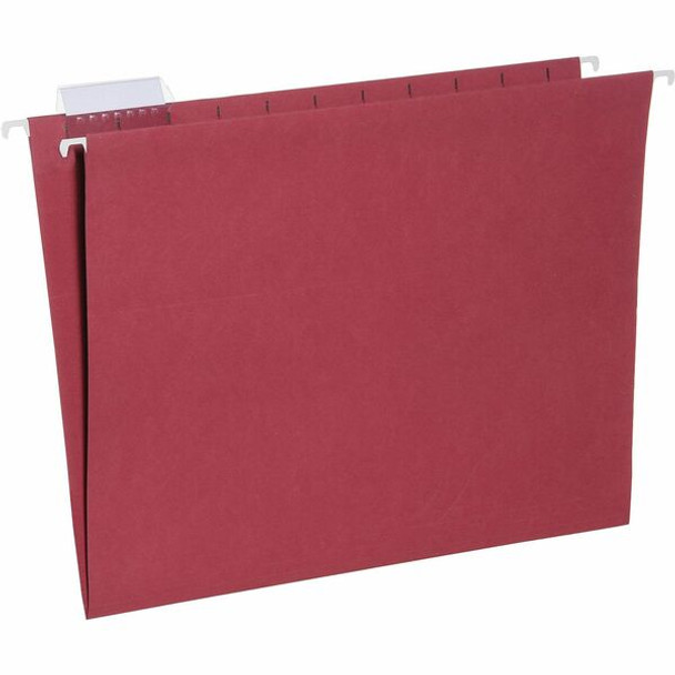 AbilityOne  SKILCRAFT Hanging File Folder - 8 1/2" x 11" - 2" Expansion - Paperboard - Red - 25 / Box