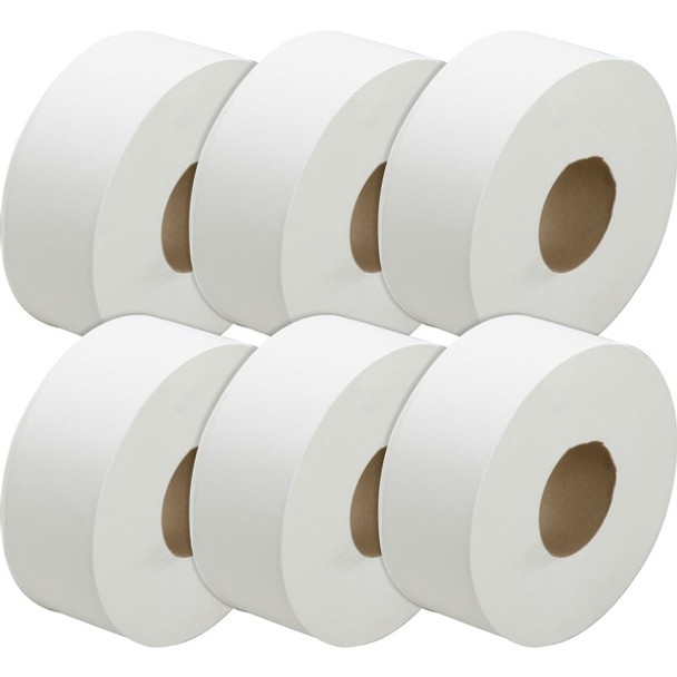 AbilityOne  SKILCRAFT Jumbo Roll Toilet Tissue - 1 Ply - 3.50" x 4000 ft - White - Fiber - For Restroom, Toilet - 6 / Carton - TAA Compliant