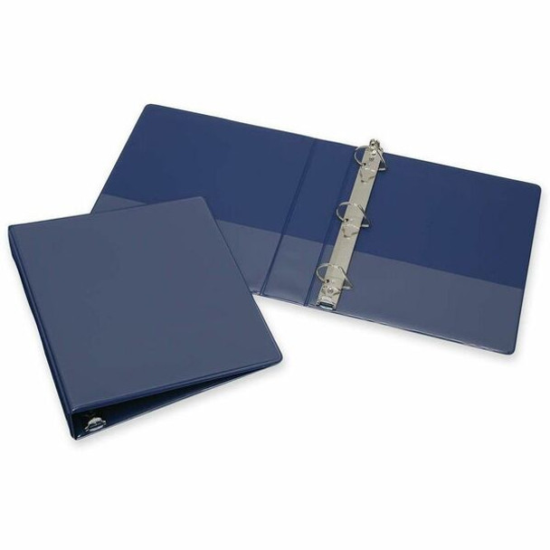 AbilityOne  SKILCRAFT Slant D-Ring View Binder - 1.5" Capacity - 1 Each - Blue