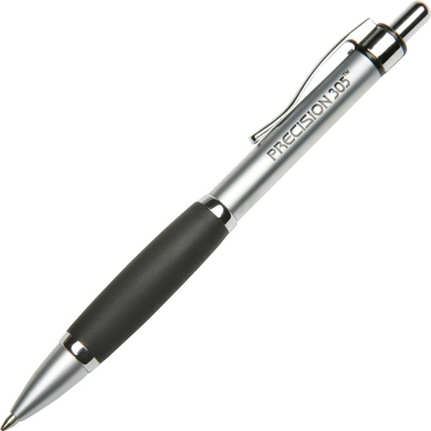 AbilityOne  SKILCRAFT Retractable Metal Barrel Ballpoint Pen - Medium Pen Point - Refillable - Retractable - Black - Metal Barrel - 1 Dozen