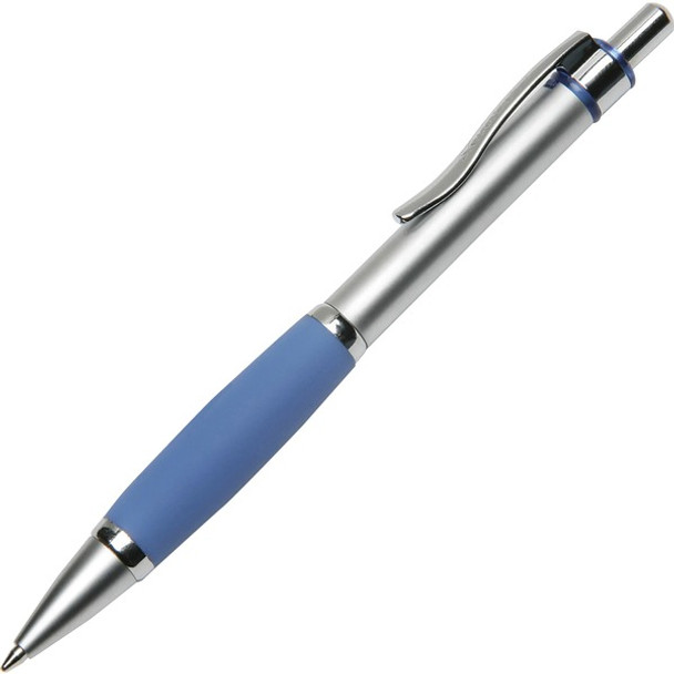 AbilityOne  SKILCRAFT Retractable Metal Barrel Ballpoint Pen - Medium Pen Point - Refillable - Retractable - Blue - Metal Barrel - 1 Dozen