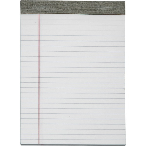 AbilityOne  SKILCRAFT Writing Pad - 50 Sheets - 0.31" Ruled - 16 lb Basis Weight - 5" x 8" - White Paper - Gray Binding - Perforated, Back Board - 1 Dozen