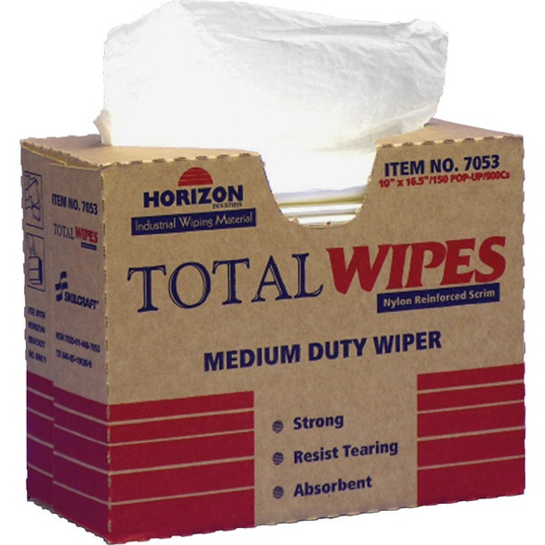 AbilityOne  SKILCRAFT Medium-Duty Wiping Towel - For Multipurpose - 150 / Box - White