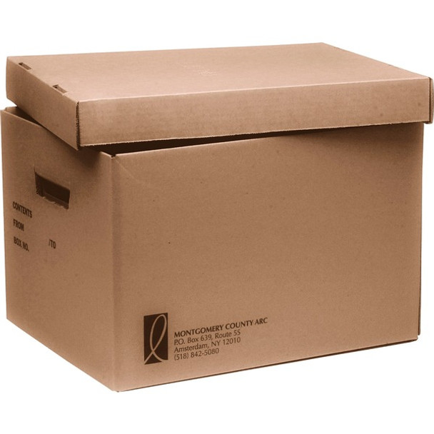 AbilityOne  SKILCRAFT File Storage Box - 200 lb - Media Size Supported: Letter 8.50" x 11" , Legal 8.50" x 14" - Lift-off Closure - Double Wall - 32 ECT - Corrugated Board, Fiberboard - Kraft - For Storage, Paper - Recycled - 25 / Bundle