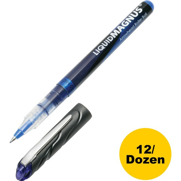 AbilityOne  SKILCRAFT Free Ink Rollerball Pen - 0.5 mm Pen Point Size - Blue - 1 Dozen