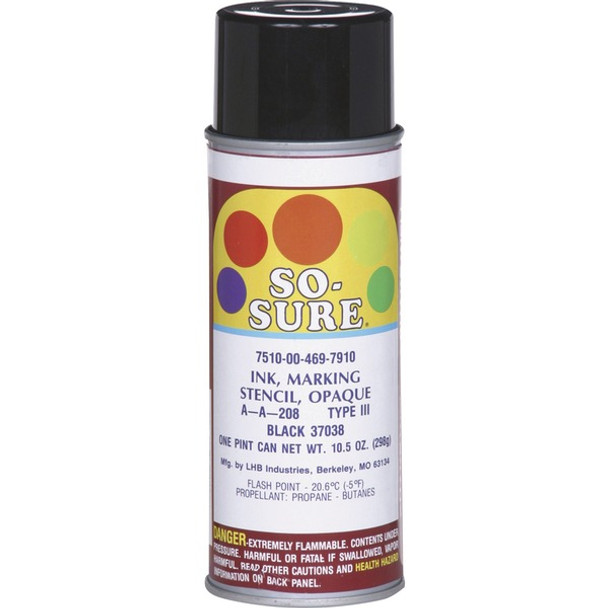 AbilityOne  SKILCRAFT So-Sure Stencil Ink - 10.50 oz - 1 Each - Black