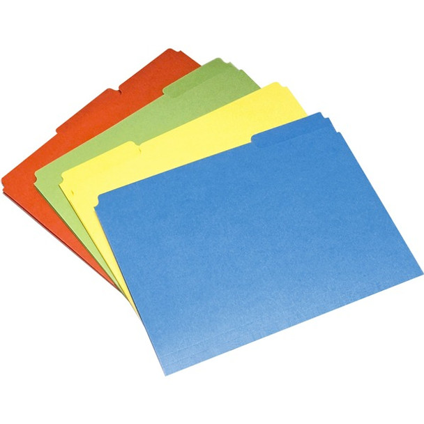 AbilityOne  SKILCRAFT Colored File Folder - 8 1/2" x 11" - 3/4" Expansion - Paper - Assorted - 24 / Pack